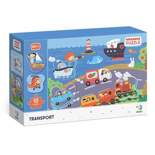 DODO  Puzzle s triedením obrázkov Transport 18 dielov, značky DODO