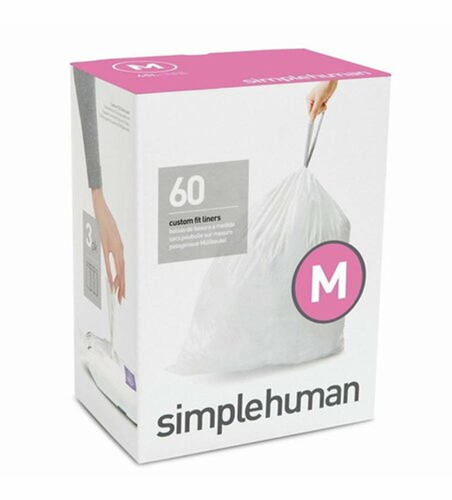 Simplehuman Vrecia do odpadkového koša 45 L,  typ M zaťahovacie, 3 x 20 ks (60 vriec), značky Simplehuman