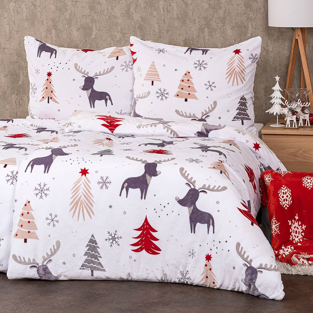 4Home  Obliečky Cute reindeer mikroflanel, 160 x 200 cm, 70 x 80 cm, značky 4Home