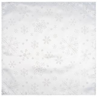 Teddies Forbyt Vianočný obrus Snowflakes biela, 77 x 77 cm, značky Teddies