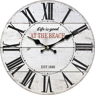 Kvalitex Drevené nástenné hodiny At the beach, pr. 34 cm, značky Kvalitex