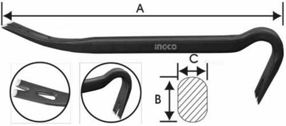 INGCO Páčidlo, vyťahovač klincov, 1200mm, PAJSER, značky INGCO
