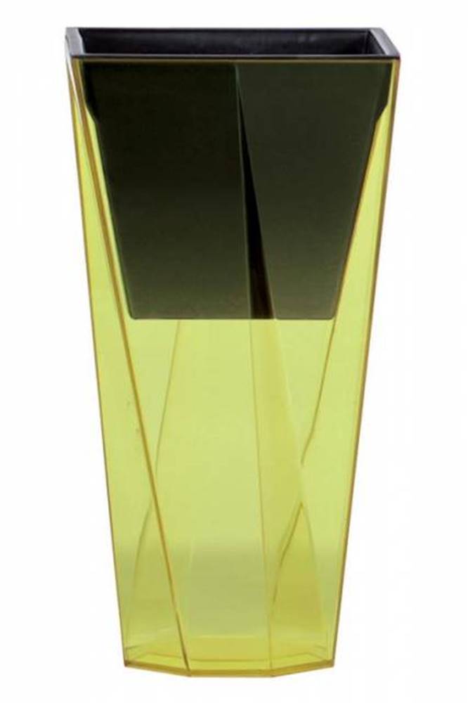 Kinekus Kvetináč transparentný, plastový, priemer 14cm, URBI twist, žltý, značky Kinekus