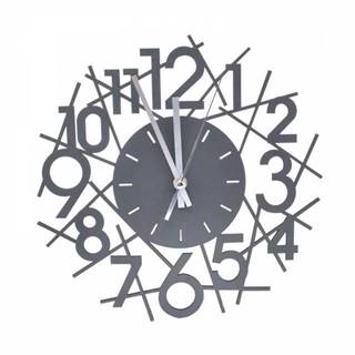 Kinekus Nástenné hodiny dizajn ČÍSLA, priemer 30cm, antracit, značky Kinekus