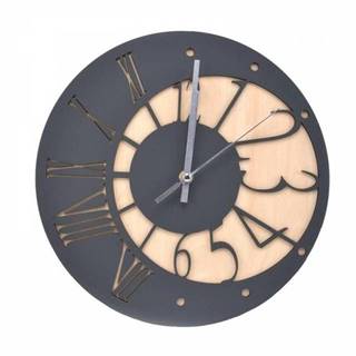 Kinekus Nástenné hodiny dizajn KLASIC, priemer 30cm, breza/antracit, značky Kinekus
