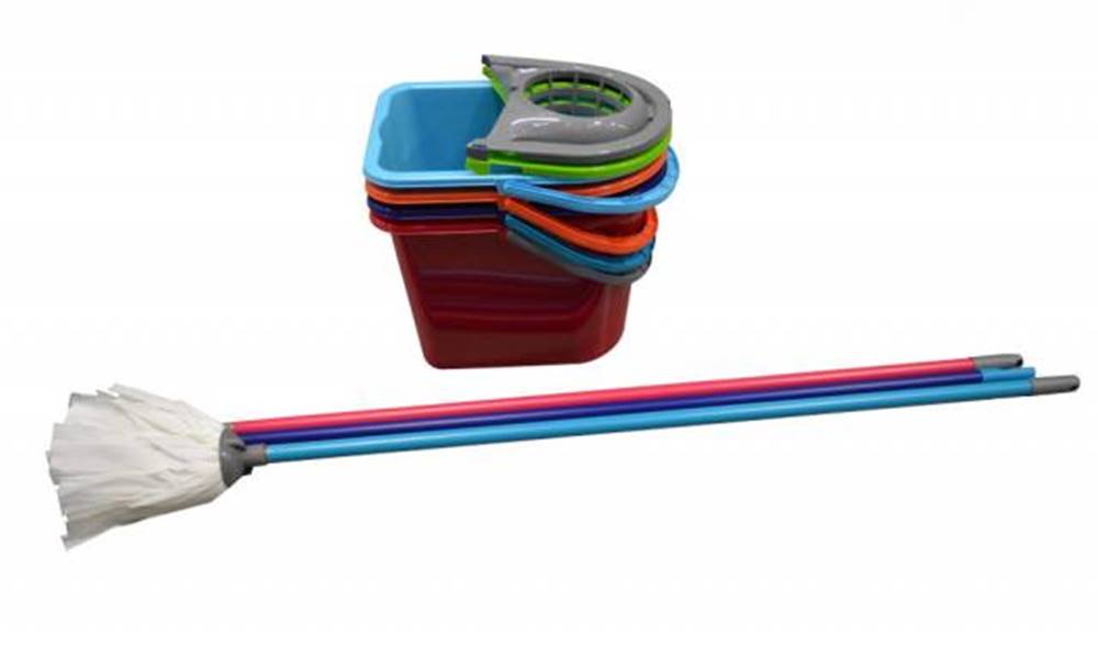 Kinekus Mop komplet plastový, 14 L, polookrúhly, mix farieb, značky Kinekus