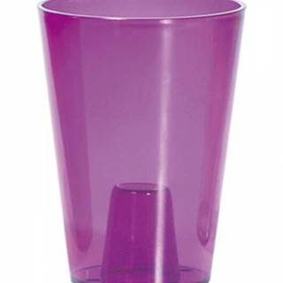 Kvetináč plastový, transparentný, priemer 13 cm, COUBI ORCHID, fialový