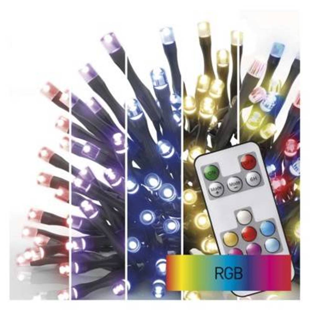 EMOS Reťaz vianočná classic, RGB, 96LED, 10m, IP44, značky EMOS