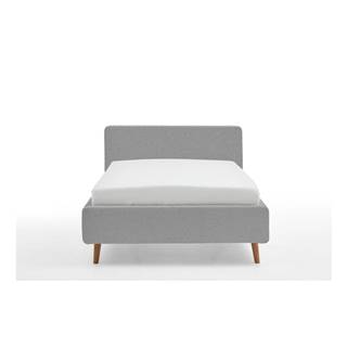 Meise Möbel Sivá čalúnená dvojlôžková posteľ s úložným priestorom s roštom 140x200 cm Mattis - , značky Meise Möbel