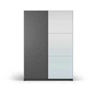 Tmavosivá šatníková skriňa so zrkadlom a s posuvnými dverami 151x215 cm Lisburn - Cosmopolitan Design