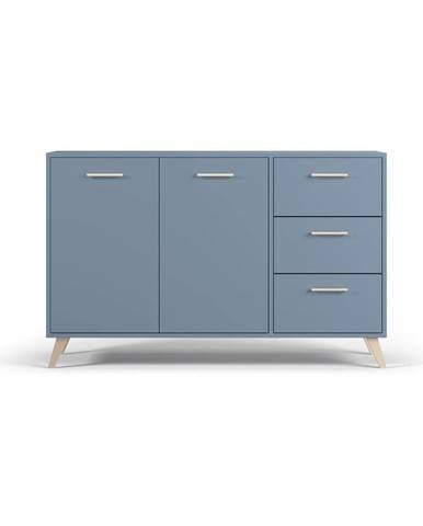 Modrá nízka komoda 140x86 cm Burren - Cosmopolitan Design