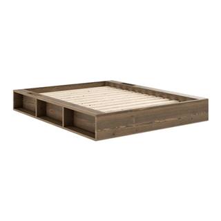 Hnedá dvojlôžková posteľ s roštom 140x200 cm Ziggy - Karup Design