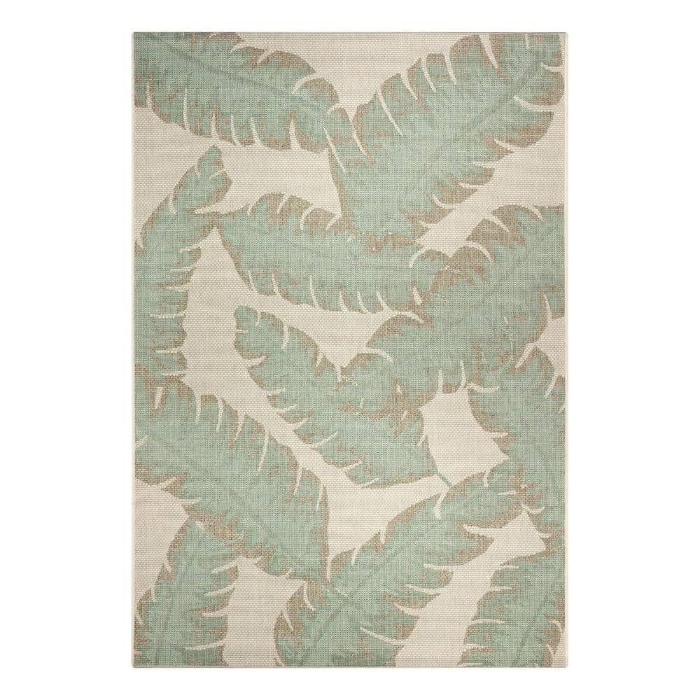 Ragami Zeleno-béžový vonkajší koberec  Leaf, 70 x 140 cm, značky Ragami