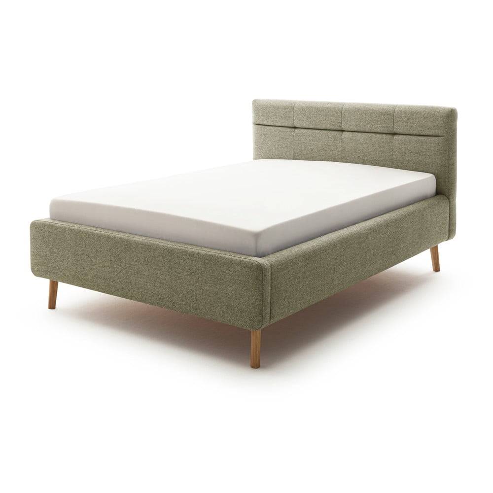 Meise Möbel Zelená čalúnená dvojlôžková posteľ s úložným priestorom s roštom 140x200 cm Lotte - , značky Meise Möbel