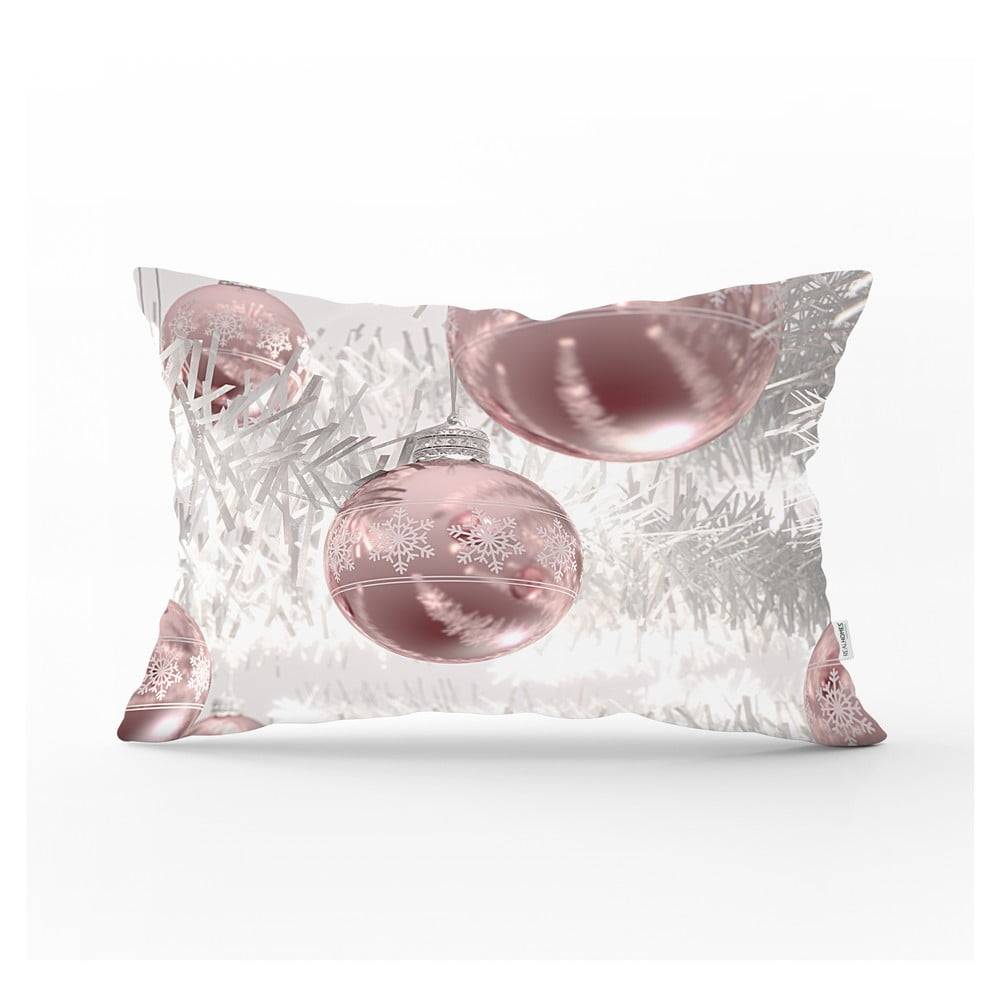 Minimalist Cushion Covers Vianočná obliečka na vankúš  Pinkish Ornaments, 35 x 55 cm, značky Minimalist Cushion Covers