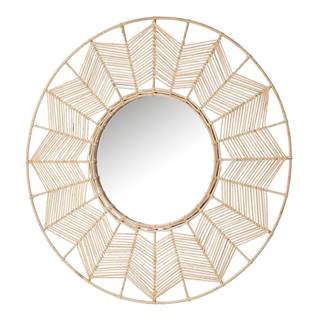 Nástenné zrkadlo s ratanovým rámom ø 55 cm - Casa Selección
