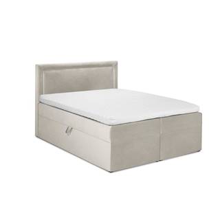 Mazzini Beds Béžová zamatová dvojlôžková posteľ  Yucca, 180 x 200 cm, značky Mazzini Beds