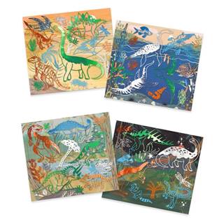 Djeco Výtvarný set so 4 obrázkami  Dinosauri, značky Djeco