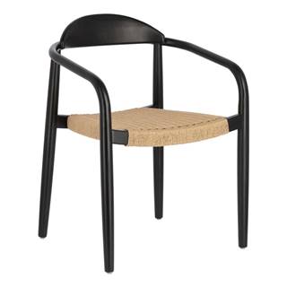 Kave Home Béžovo-čierna záhradná stolička z eukalytového dreva  Glynis, značky Kave Home