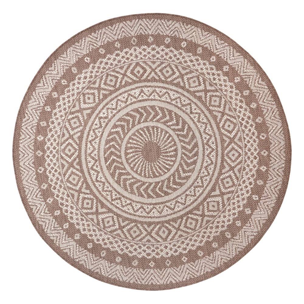 Ragami Hnedo-béžový vonkajší koberec  Round, ø 120 cm, značky Ragami