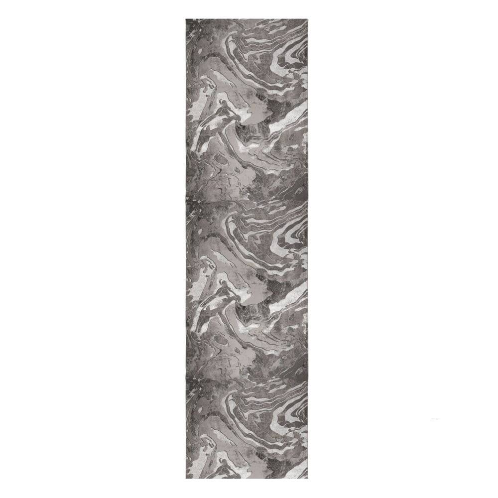 Flair Rugs Sivý behúň  Marbled, 60 x 230 cm, značky Flair Rugs