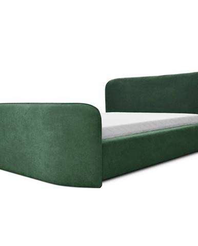 Čalúnená posteľ HELENE zelená, 140x200 cm