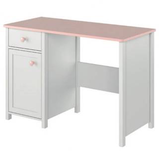 Sconto Písací stôl LUNA 03 biela/ružová, značky Sconto