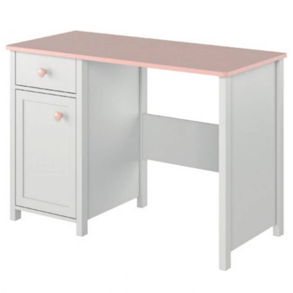 Sconto Písací stôl LUNA 03 biela/ružová, značky Sconto