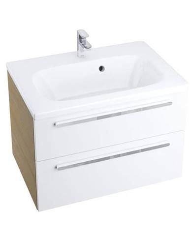 Kúpeľňová skrinka pod umývadlo Ravak chróme 80x49 cm cappuccino/biela