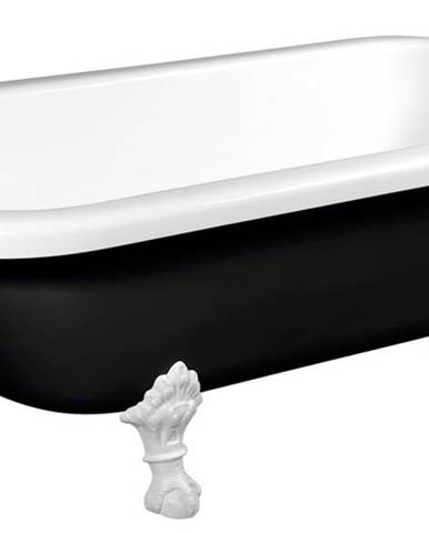 Voľne stojaca vaňa Polysan Foxtrot 170x75 cm akrylát ľavá aj pravá čierna/nohy biele
