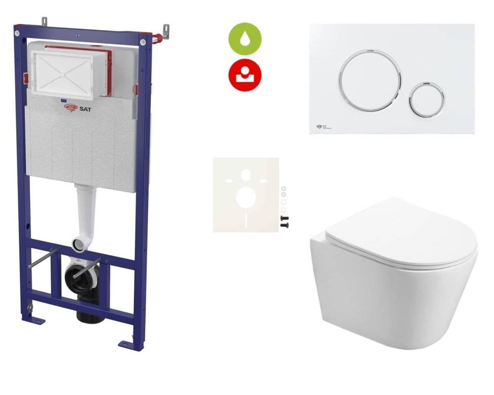 SAT Cenovo zvýhodnený závesný WC set  do ľahkých stien / predstenová montáž + WC  Infinitio SIKOSSIN70K, značky SAT