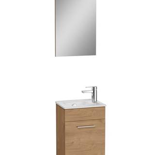 Vitra Kúpeľňová zostava s umývadlom, zrkadlom a osvetlením  Mia 39x61x28 cm dub MIASET40D, značky Vitra