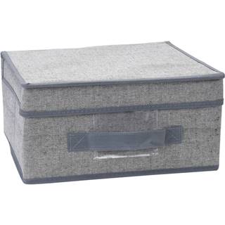 Guzzanti Textilný úložný box s vekom, svetlosivá, značky Guzzanti
