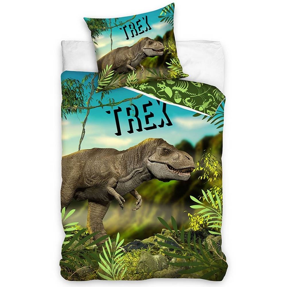 Wenko TipTrade Bavlnené obliečky T-Rex v pralese, 140 x 200 cm, 70 x 90 cm, značky Wenko