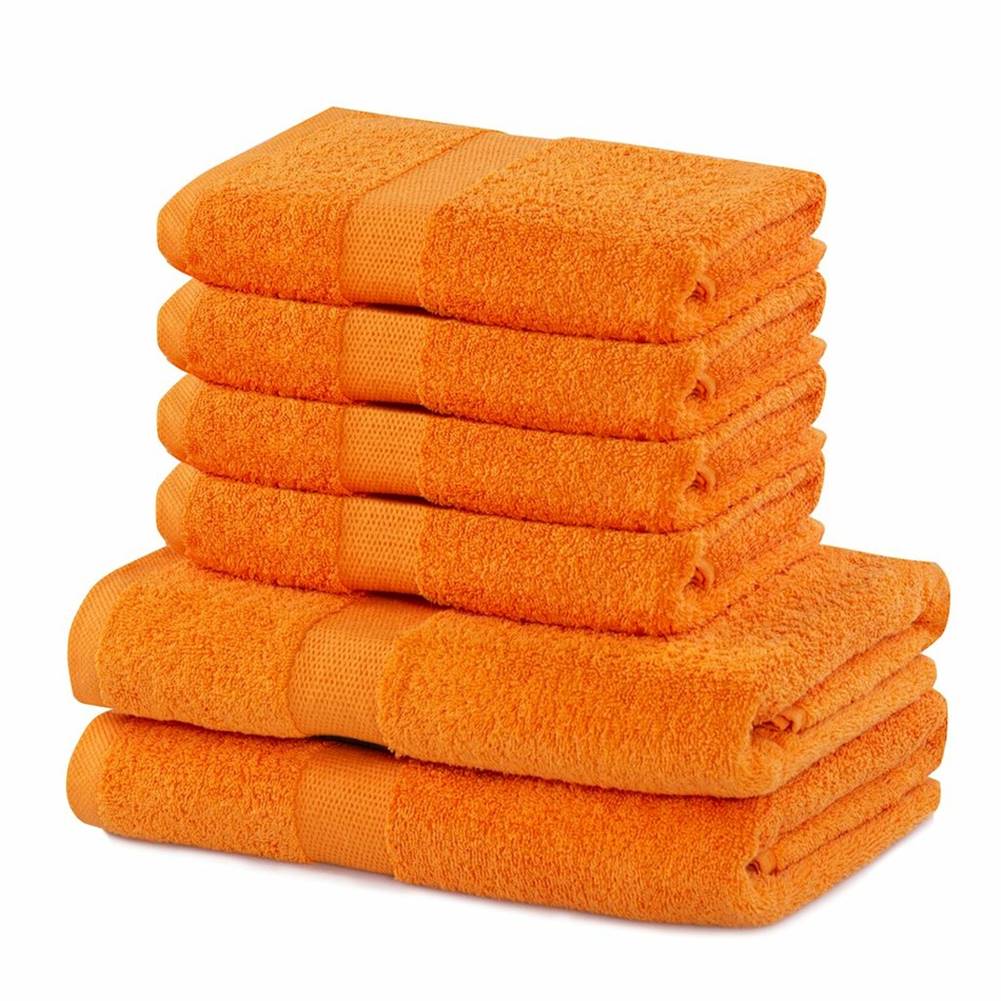 DecoKing  Sada uterákov a osušiek Marina oranžová, 4 ks 50 x 100 cm, 2 ks 70 x 140 cm, značky DecoKing