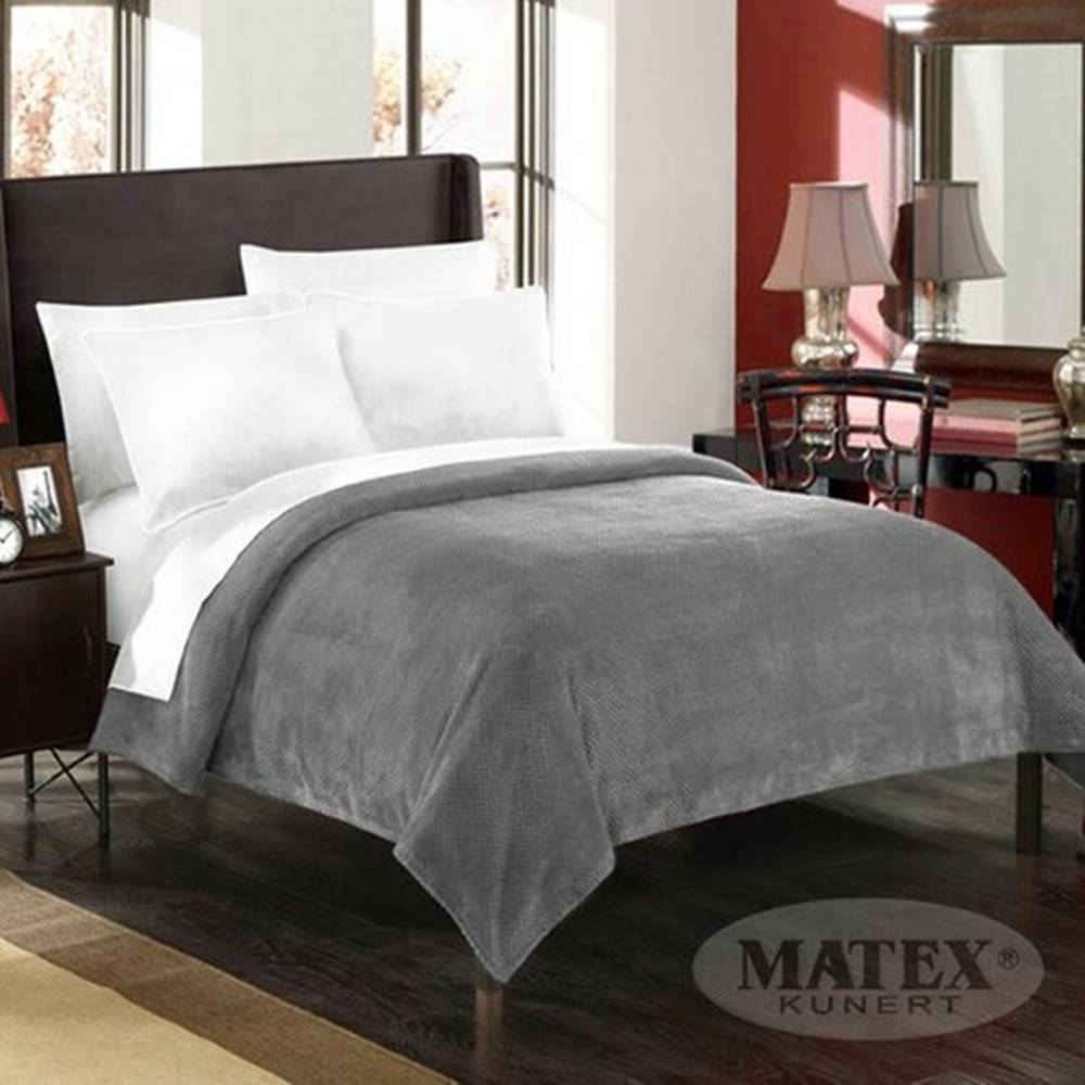 Matex  Prehoz na posteľ Montana tmavosivá, 170 x 210 cm, značky Matex