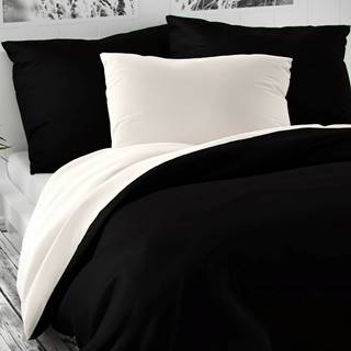 Kvalitex  Saténové obliečky Luxury Collection čierna / biela, 200 x 200 cm, 2 ks 70 x 90 cm, značky Kvalitex