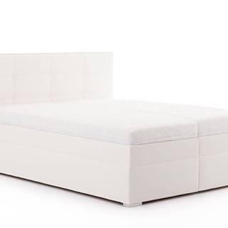 DREVONA Manželská posteľ 160 x 200 biela ANDORA, koženka Eternity 11, značky DREVONA
