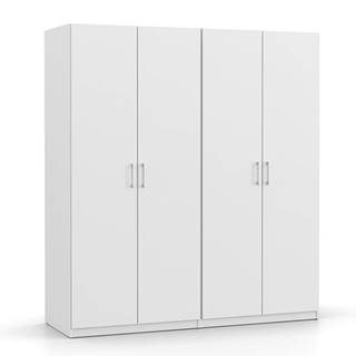 Šatníková skriňa 4-dverová biela BASIC 4DV