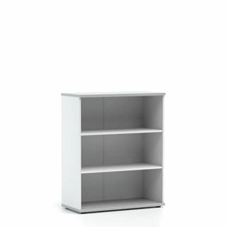 Kancelárska skrinka otvorená stredná LUTZ, šedá + biela