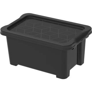 Rotho Lesklo čierny plastový úložný box s vekom Evo Easy - , značky Rotho