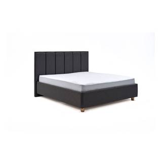ProSpánek Tmavosivá dvojlôžková posteľ s roštom a úložným priestorom PreSpánok Wega, 180 x 200 cm, značky ProSpánek