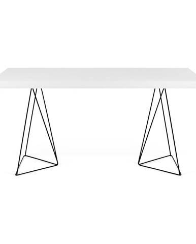 Biely stôl s čiernymi nohami TemaHome Multi, 180 × 77 cm