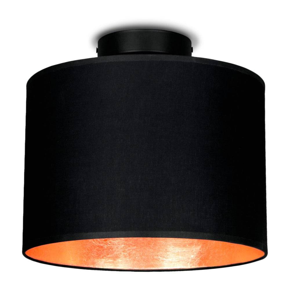 Sotto Luce Čierne stropné svietidlo s detailom v medenej farbe  MIKA, Ø 25 cm, značky Sotto Luce