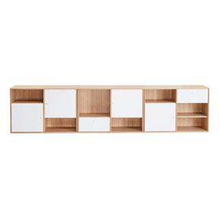 Biela nízka komoda v dekore duba 267x61 cm Mistral - Hammel Furniture