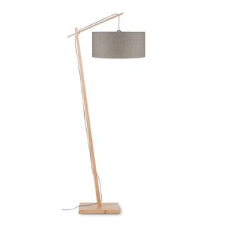 Stojacia lampa s béžovým tienidlom a konštrukciou z bambusu Good&Mojo Andes