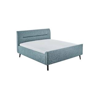 Meise Möbel Modrá čalúnená dvojlôžková posteľ s úložným priestorom a roštom 180x200 cm Enjoy - , značky Meise Möbel