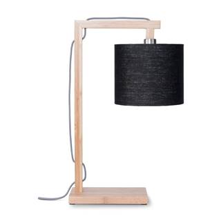 Good&Mojo Stolová lampa s čiernym tienidlom a konštrukciou z bambusu  Himalaya, značky Good&Mojo