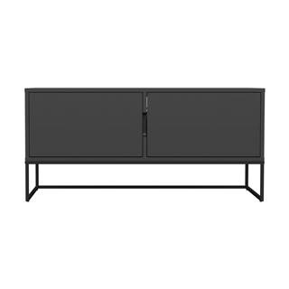 Tenzo Čierny dvojdverový TV stolík s kovovými nohami v čiernej farbe  Lipp, šírka 118 cm, značky Tenzo