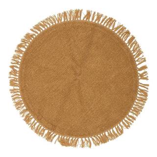Bloomingville Oranžový vlnený okrúhly koberec ø 110 cm Lenea - , značky Bloomingville